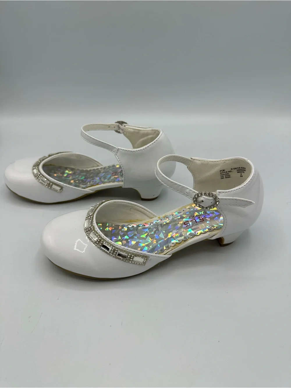 Angels New York Girls White First Communion, Flower Girl, Pageant Shoe Size 2